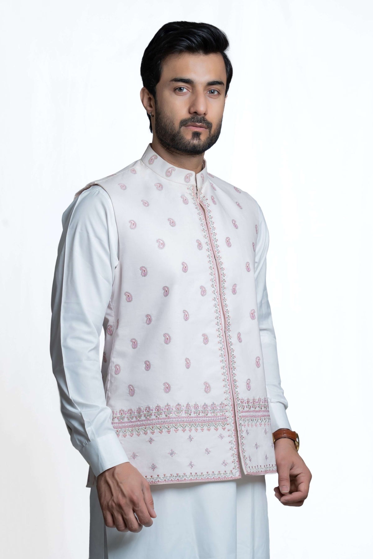 Baby Pink Waistcoat with Persian 