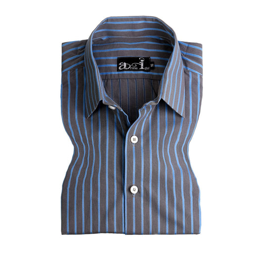 Black Pinstripes Formal Shirt for men