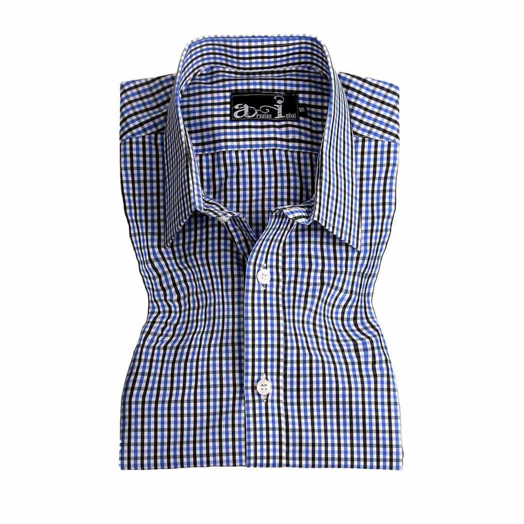 Blue Black Check Formal Shirt