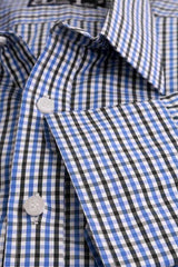 Blue Black Check Formal Shirt