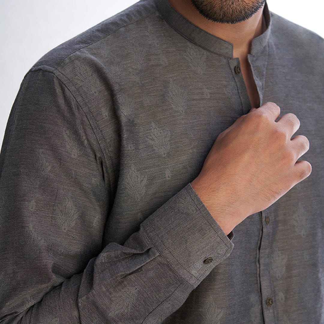 Charcoal Grey  Cotton Kurta for Men