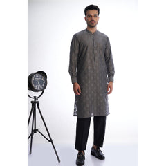 Charcoal Grey  Cotton Kurta for Men