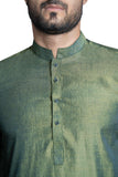 Classic Green Kurta with White Pyjama