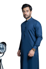 Deep Blue Polyester Kurta Pant