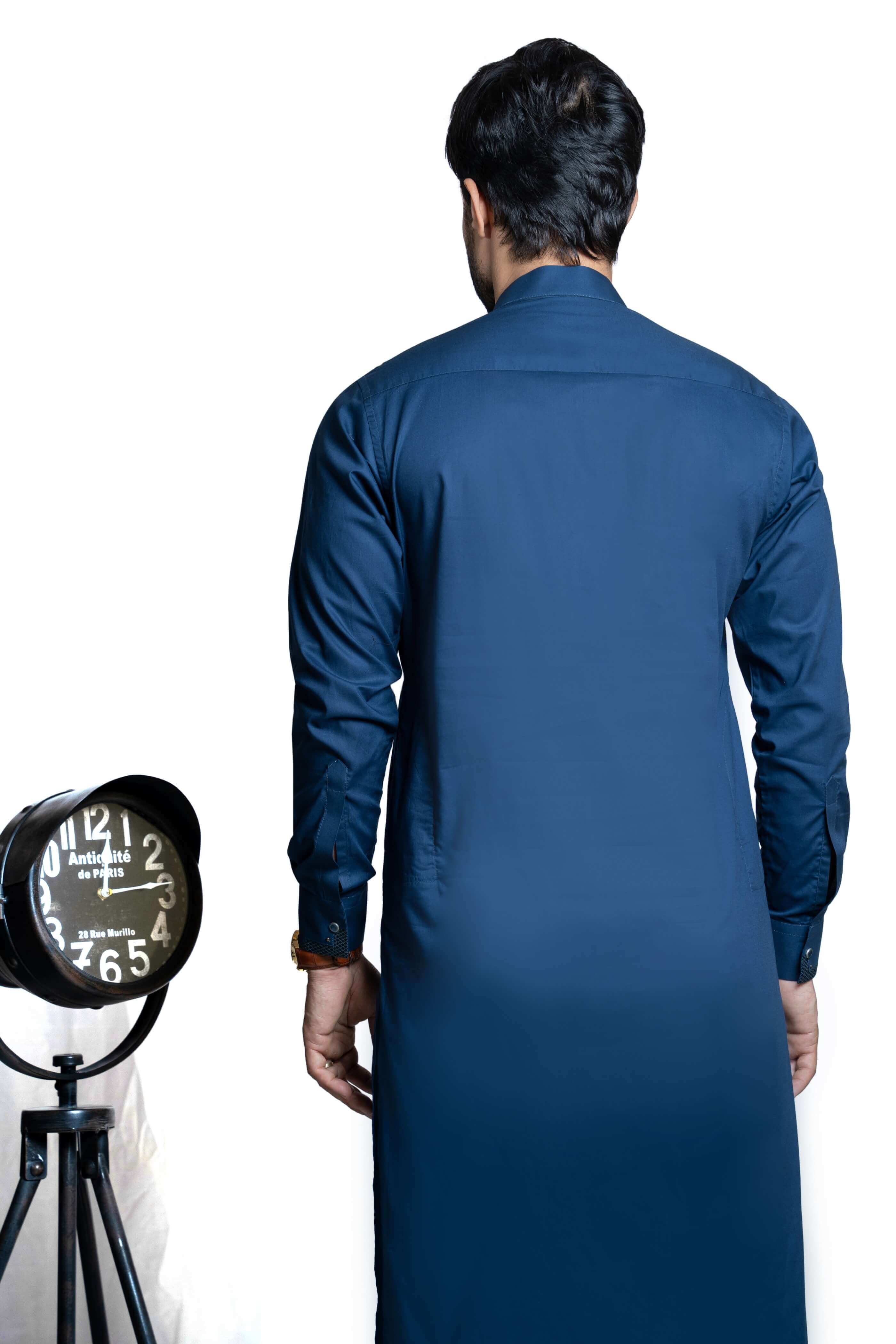 Deep Blue Polyester Kurta Pant