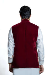 Deep Maroon Velvet Waistcoat 