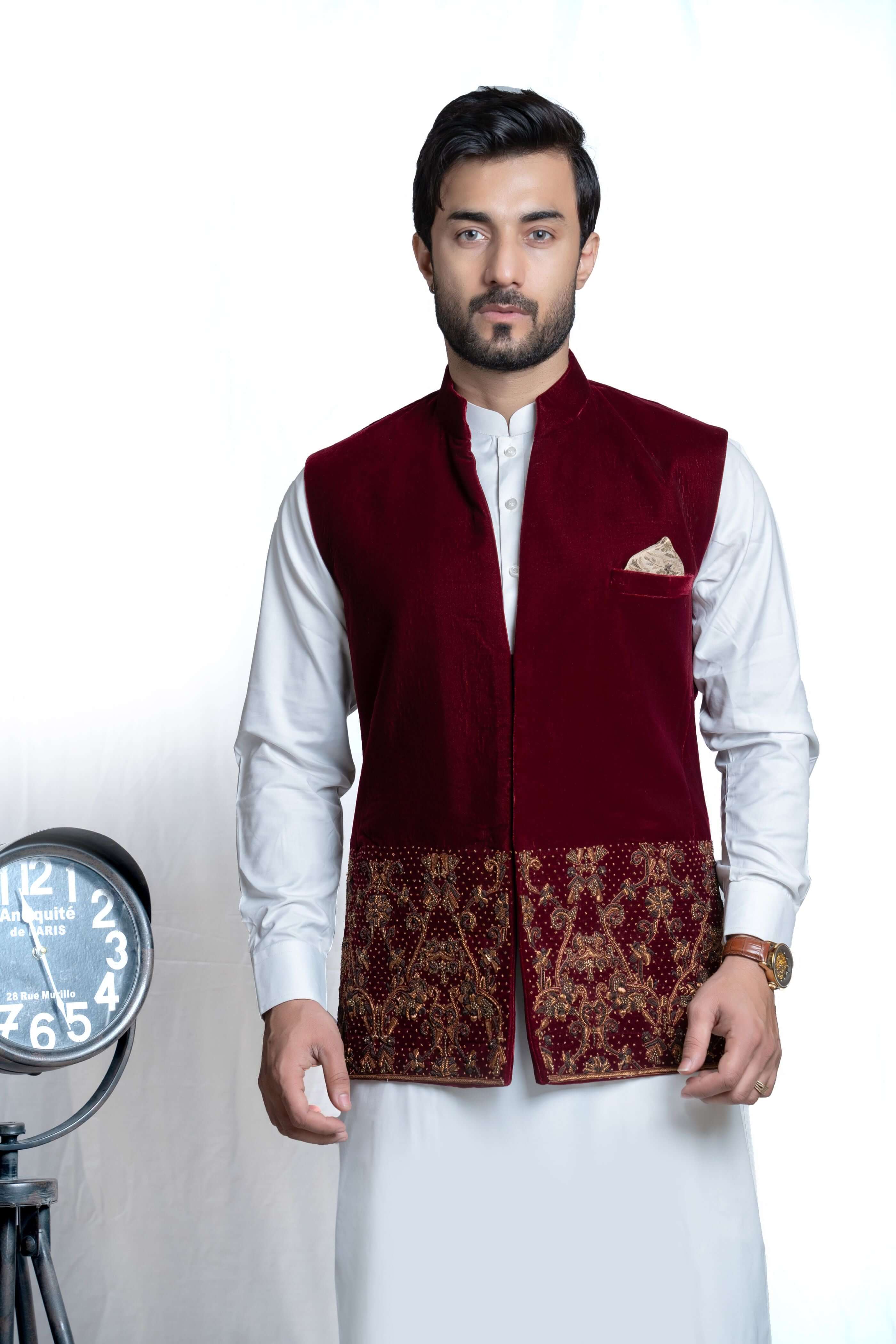 Waistcoat for clearance wedding pakistani