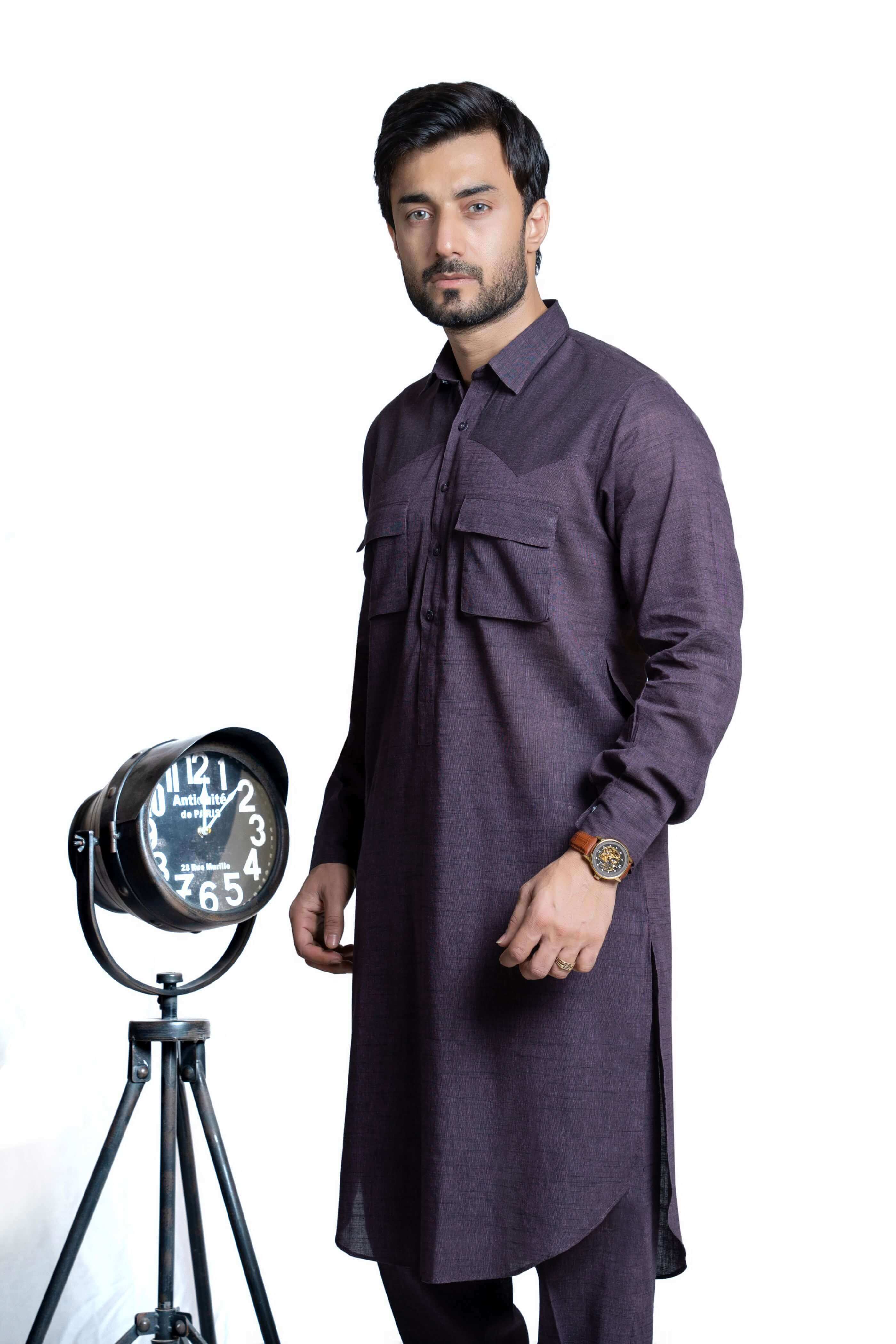 Deep Purple Curundi  Kurta Pants