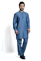 Elegant Blue  Linen Kurta Pant 