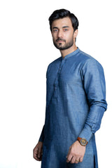 Elegant Blue  Linen Kurta Pant 