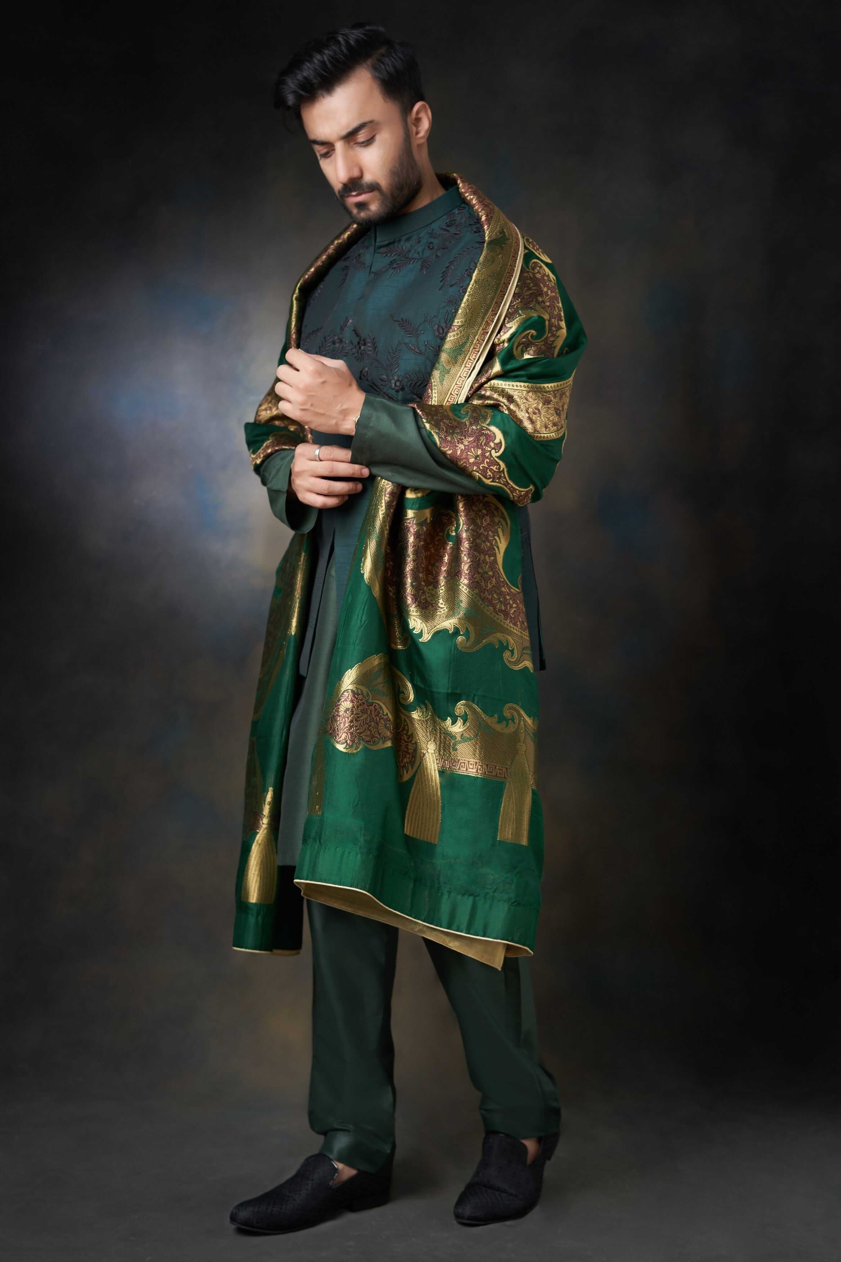 Green salwar kameez store men