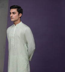 Pastel mint Cotton Jacquard