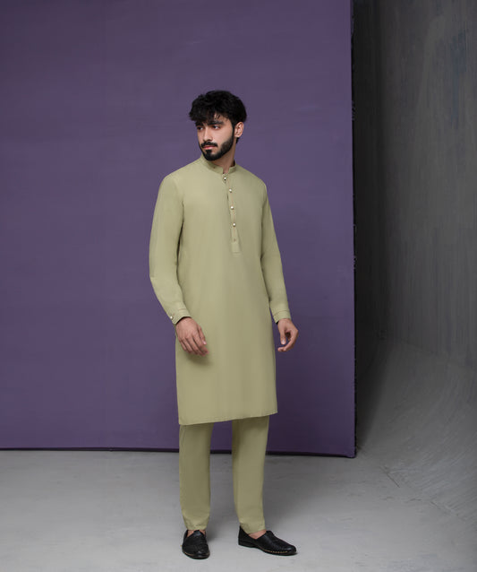 Pistachio IronEZ Kurta pyjama with details