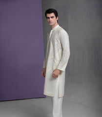 Ivory Cotton Jacquard with Self texture