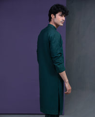 Emerald Green cotton jacquard with Self texture