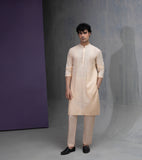 Pastel Peach Cotton Jacquard