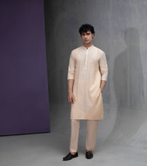 Pastel Peach Cotton Jacquard