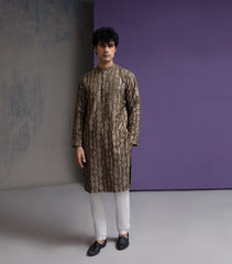 Olive & Gold Cotton Jacquard