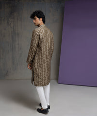 Olive & Gold Cotton Jacquard