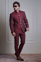 Jamaal - A beautifully handcrafted suitings 120's woollen/silk blended 3pc suit with jacket