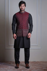 Jalaal - A deep maroon suitings fabric 120's