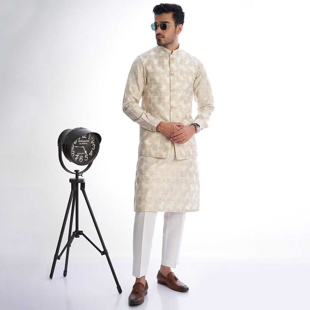 Fawn-Cotton-Brocade-Kurta-for-Men