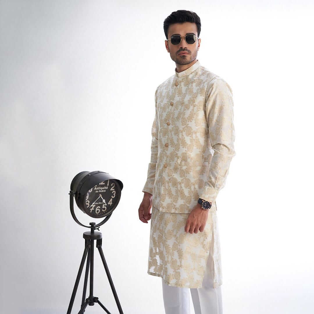 Fawn-Cotton-Brocade-Kurta-for-Men