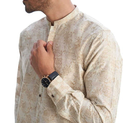 Fawn-Cotton-Brocade-Kurta-for-Men