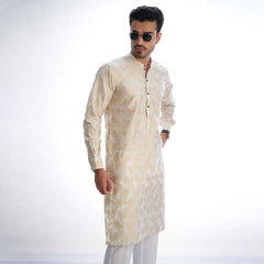 Fawn-Cotton-Brocade-Kurta-for-Men