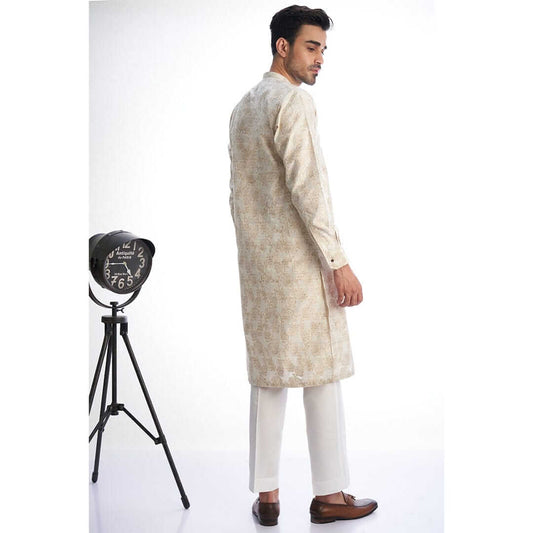 Fawn-Cotton-Brocade-Kurta-for-Men