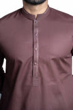 Fine Dark Brown Kurta and Pants 
