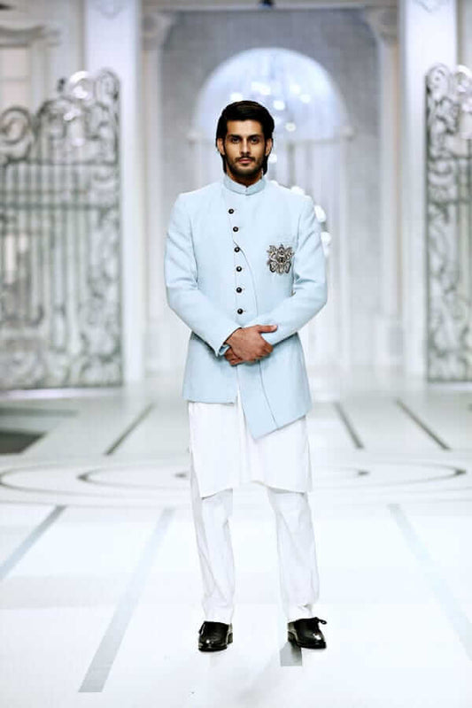 Ice Blue  Linen Prince Jacket for men