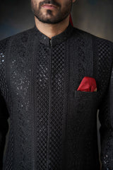 Jet Black Sherwani