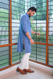 Light Blue and Brown kurta Pyjama for Mens