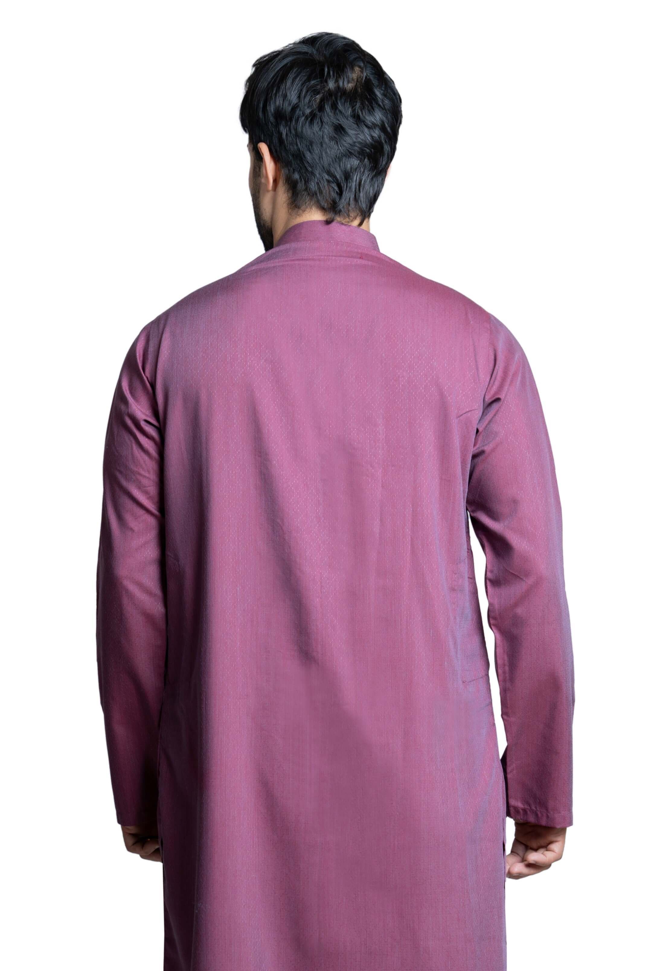 MaroonPurple Kurta and White Pyjama