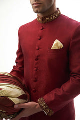 Maroon Silk Sherwani