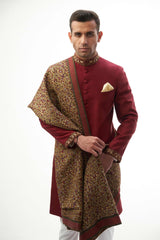 Maroon Silk Sherwani