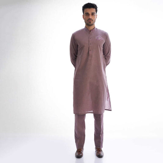 Mauve Men  kurta and drawstring trousers 