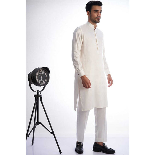 Off-White Kurta  Trousers  for Men