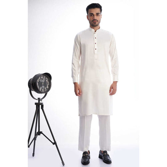 Off-White Kurta  Trousers  for Men