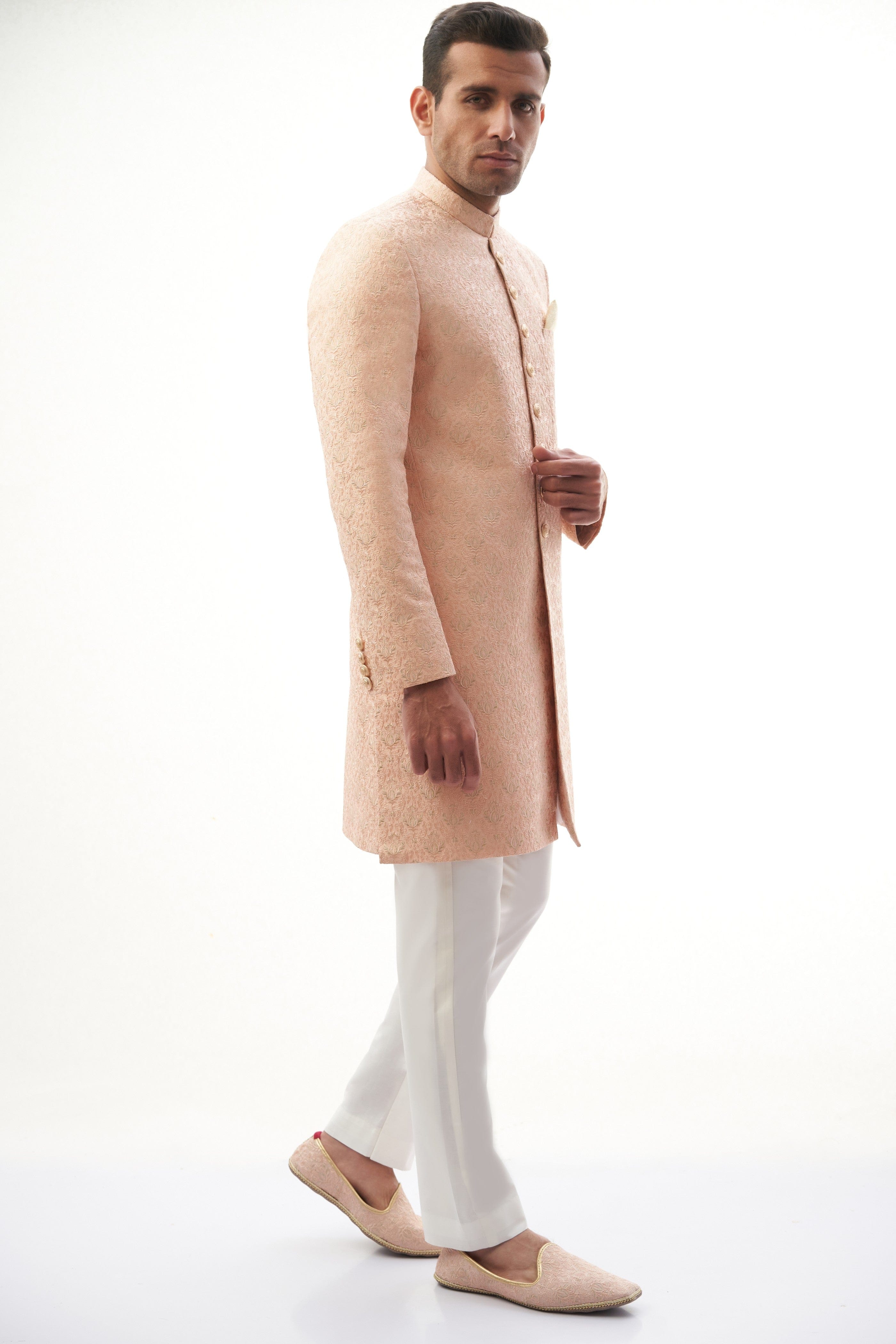 Peach Sherwani for men