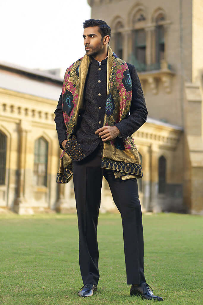 Premium Black Sherwani for Men