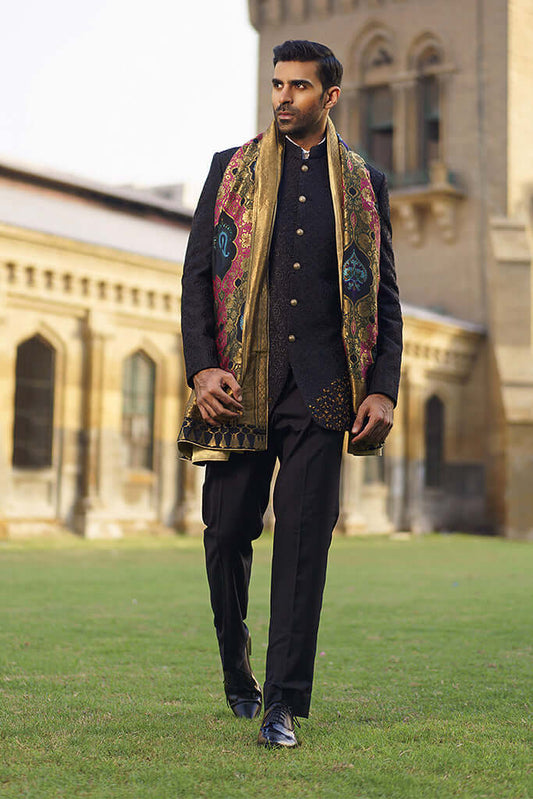 Premium Black Sherwani for Men