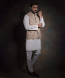 The Charmer - Ivory form fitted raw silk waistcoat