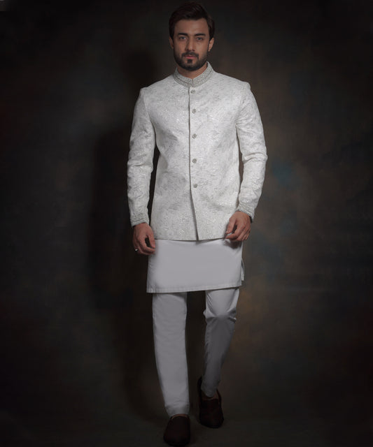 The Hero | Pure White Fitted Prince Jacket