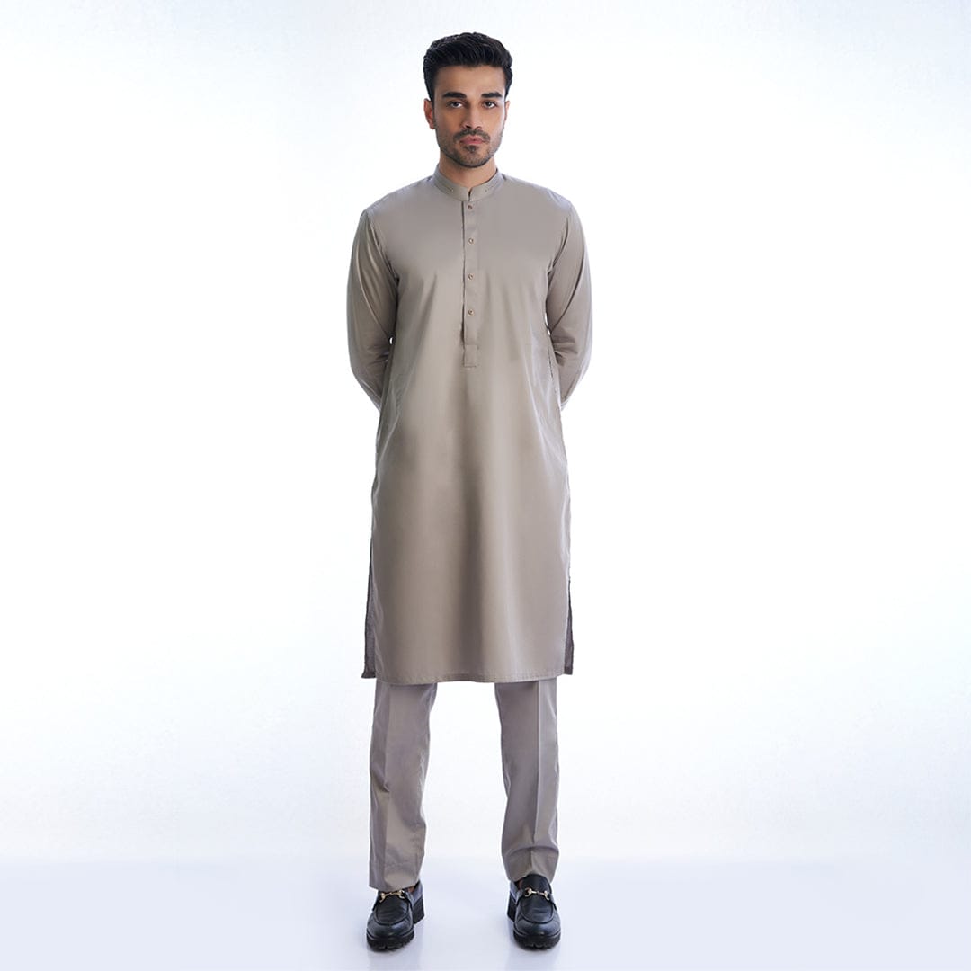 Silver Grey Men  Cotton-fitted Kura taouser 