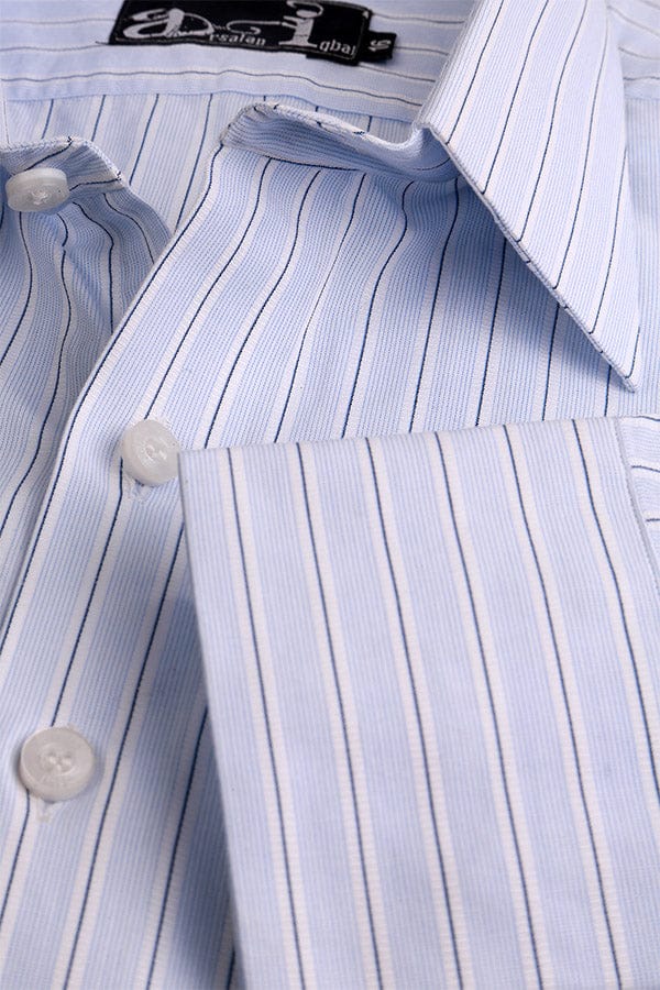 Sky Blue Pinstripes Formal Shirt for Men