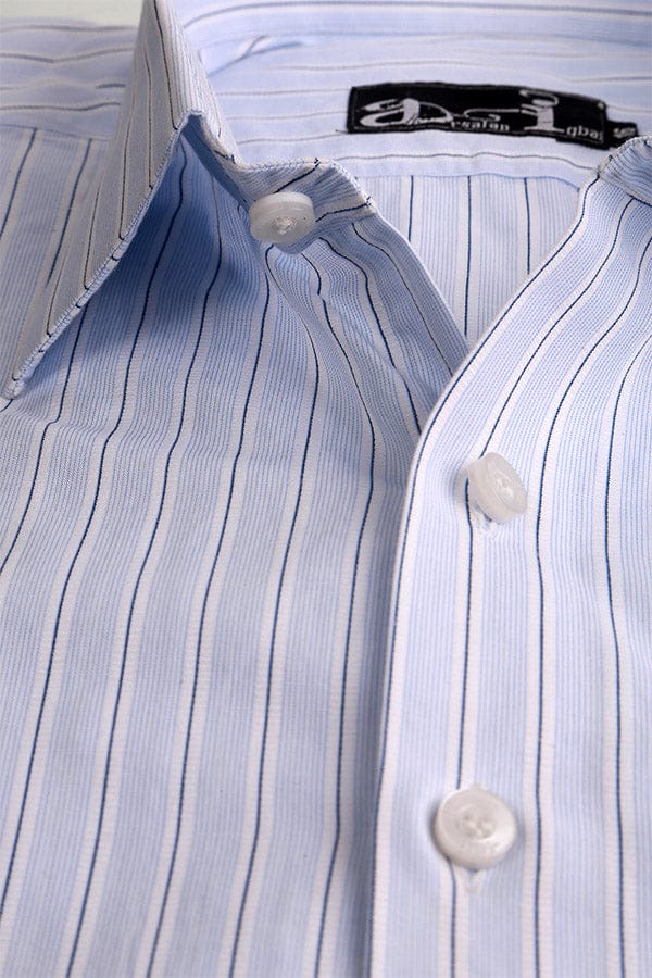 Sky Blue Pinstripes Formal Shirt for Men