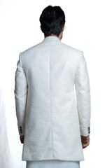 Turkish White Embroidered Sherwani