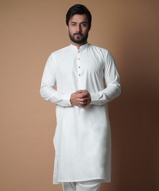 Ivory/Off-white Shalwar Kameez